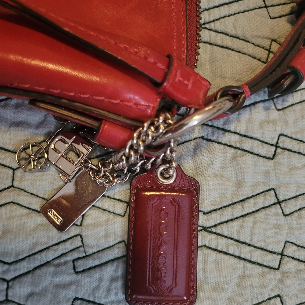 Coach Cherry Red Leather Shoulder Bag - Picture 2 of 4